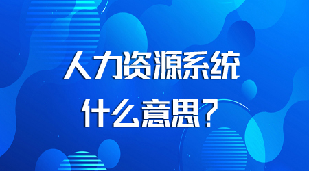 人力资源系统什么意思