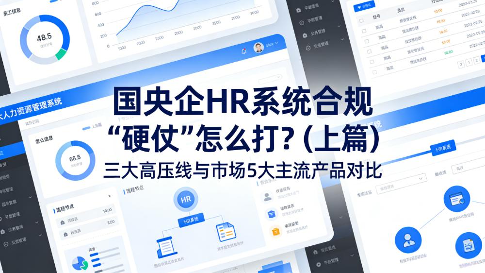 国央企HR系统合规“硬仗”怎么打？（上篇）三大高压线与市场5大主流产品对比