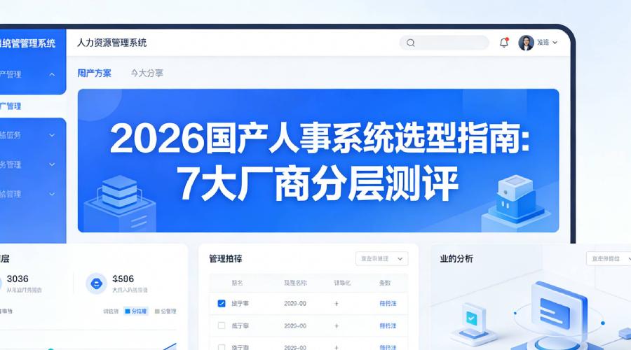 2026国产人事系统选型指南：7大厂商分层测评