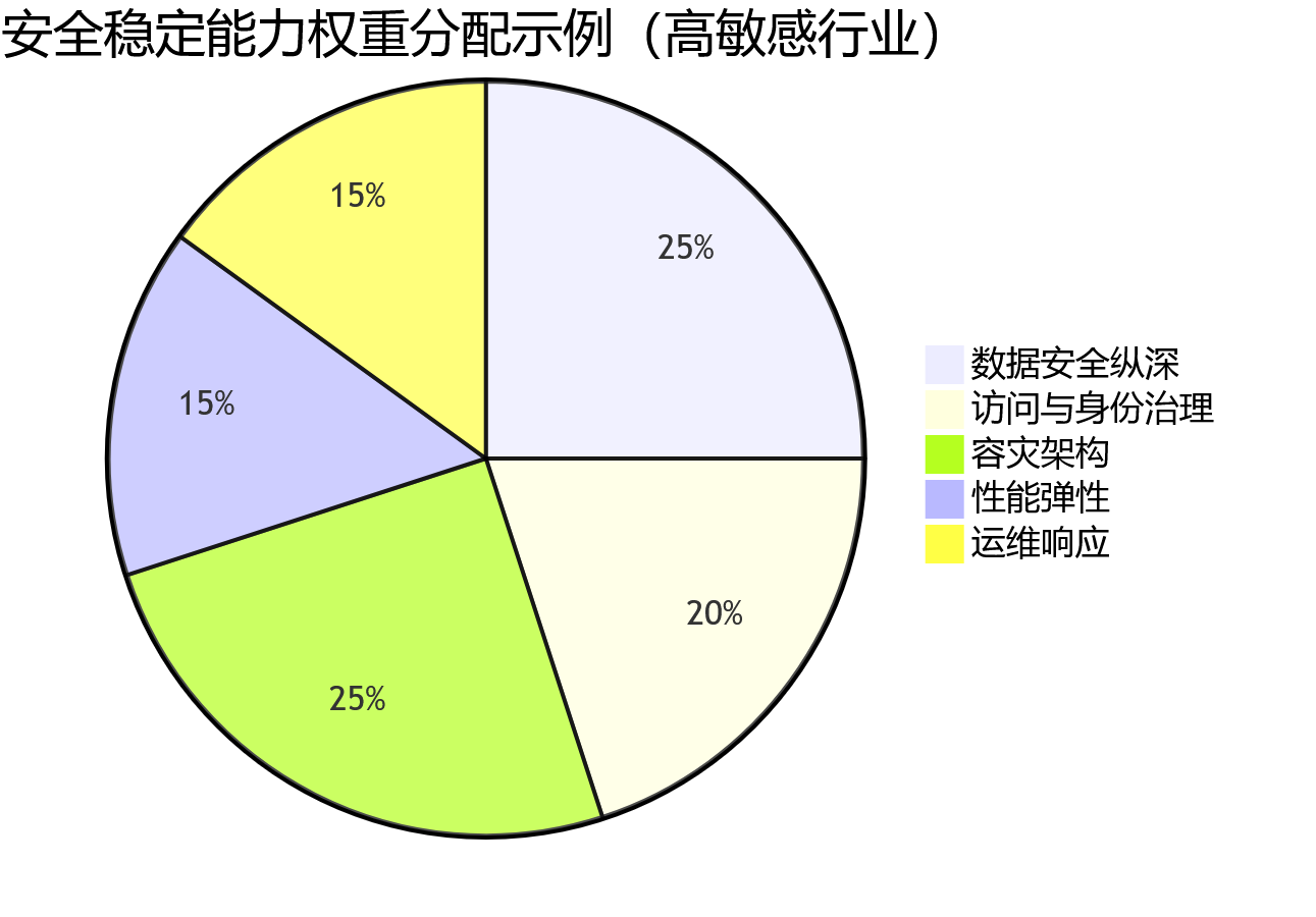 安全稳定能力权重分配示例(高敏感行业)