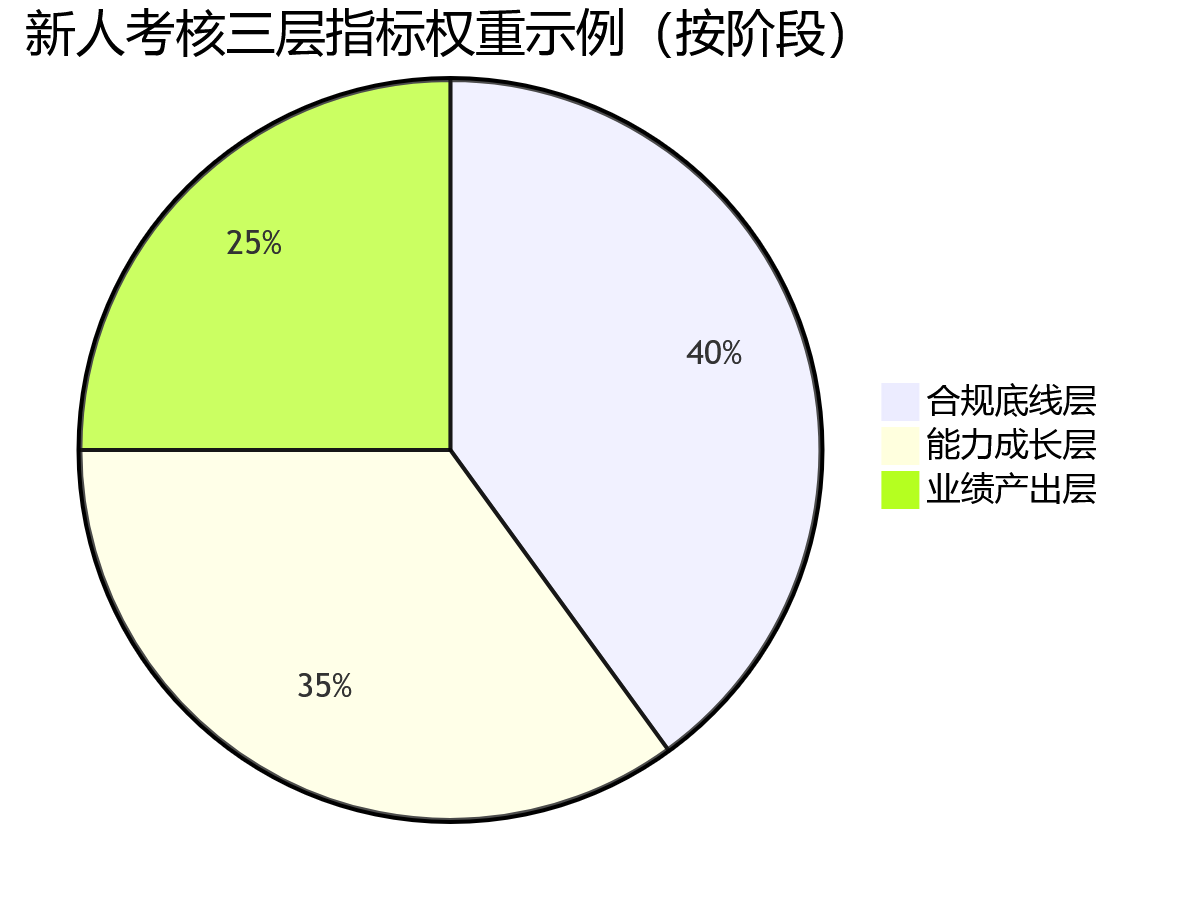 新人考核三层指标权重示例(按阶段)